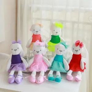 Échantillon gratuit robe de poupée lapin ballerine en peluche INS personnalisé lapin en peluche lapin en peluche avec jupe de ballet peluche
