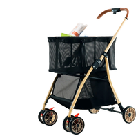 Ying Lai'Er léger pliable à quatre roues écologique Oxford tissu Pet poussette chat chien transporteur détachable Cage Portable Pet