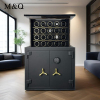 M&Q Smart Lifting - Caja de Seguridad para Relojes Automáticos con Cerradura de Huella Dactilar y Contraseña, Almacenamiento Oculto, Posiciones de Cuerda Independientes BX4020