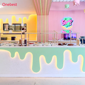 Barra de <span class=keywords><strong>Bar</strong></span> de Superficie Sólida con Diseño Moderno y Estilo Infantil, Ecológica, para Panaderías, Mostrador de Exhibición - Product Image 4