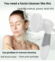 Appareil de massage corporel électrique en silicone imperméable 7-en-1, brosse nettoyante sonique rotative pour le visage, exfoliant pour la peau