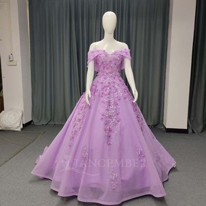 Lsany209 Lilac Quinceanera Dress Ball Gown Floral Applique Lace Corset <b>Sweet</b> 16 Vestidos De 15 Anos Wedding Dress Jancember - Product Image 2