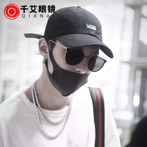 Lunettes de soleil Qianai unisexes, rose océan, orange, monture dorée, protection UV400, design irrégulier B1-1623 - Product Image 3