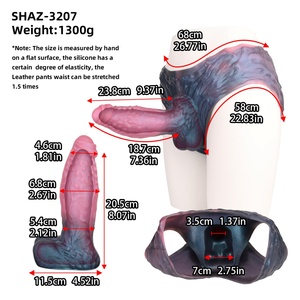 สายรัดสีแดงพร้อมดิลโดซิลิโคนแบบสวมใส่ได้ ดิลโดสำหรับการร่วมเพศทางทวารหนัก ดิลโดแบบมีสายรัดองคชาต ของเล่นทางเพศ กระตุ้นจุดจี ช่องคลอด สำหรับคู่รักเลสเบี้ยน - Product Image 2