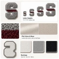 Grande écusson lettre brodée en chenille, 5 pouces, 3D gonflée, gris chiné et bordeaux, thermocollante pour sweat à capuche, veste universitaire, personnalisable