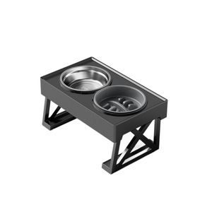 Bebedero elevado con soporte para el cuello para perros grandes, tazón de alimentación lenta para Corgi, bebedero de acero inoxidable para mascotas. - Product Image 3