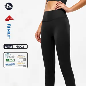 Самые продаваемые Экологичные прочные штаны для йоги из лайкры, спортивные Леггинсы с карманом, одежда на две мили