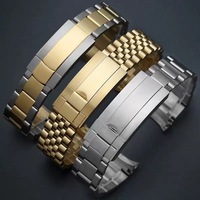 Bracelet de montre de haute qualité en acier inoxydable massif, bracelet de montre en métal plaqué PVD pour Rolexs Daytona Submariners, montre 20 21MM