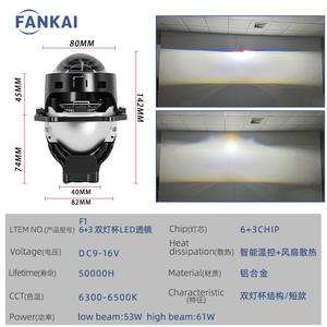 FANKAI Lente de Proyector Bi-Xenón de 3 Pulgadas, 60W, Doble Lámpara, Corta Distancia, Alta Potencia, Conversión de Aluminio, Faros LED para Motocicletas - Product Image 4