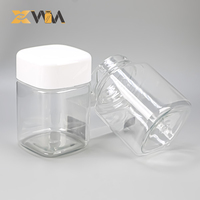 Pot d'emballage en PET recyclé de haute qualité, personnalisable en couleur, pour capsules, pilules, protéines en poudre, avec couvercle à clapet, multi-capacités