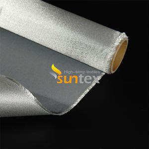 Tissu en <span class=keywords><strong>fibre</strong></span> <span class=keywords><strong>de</strong></span> <span class=keywords><strong>verre</strong></span> résistant à la chaleur tissu enduit PU tissu enduit <span class=keywords><strong>de</strong></span> polyuréthane ignifuge pour rideau anti-feu - Product Image 3