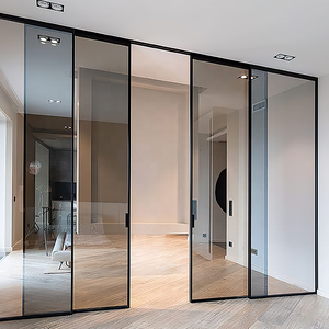 Accesorios para Ventanas y Puertas de Aluminio, Vidrio para Acristalamiento, Marco de Aleación de Aluminio Negro, Cerradura para Puerta <span class=keywords><strong>Corredera</strong></span> de Doble Cara con Vidrio Inteligente - Product Image 4