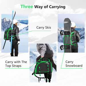 Échantillon gratuit de sacs à dos pour chaussures de ski 55L imperméables et résistants à la neige, sacs à dos de snowboard et de ski, sacs à bagages, sacs de voyage pour chaussures de ski - Product Image 5