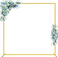 Arche de mariage dorée, support de fond, cadre métallique carré pour cérémonie, fête, anniversaire, baby shower et décoration de photomaton