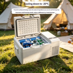 Réfrigérateur portable pour voiture 11-15L, refroidissement par compresseur, <span class=keywords><strong>12V</strong></span> 24V, double usage voiture et maison, mini congélateur - Product Image 1