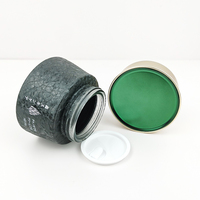 Flacons de crème hydratante pour le visage en verre noir effet givré mat, pots verts, ensemble de soins de la peau, 15g 50g 80g 30ml 100ml 120ml