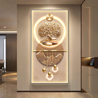 Peinture à l'huile minimaliste d'un cerf, art mural en porcelaine cristalline LED pour salon, chambre ou bureau avec cadre en métal
