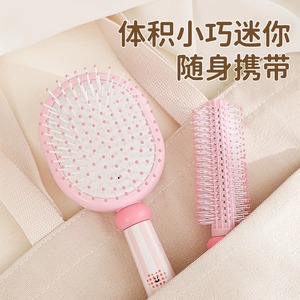 Cushion Hairbrush Massage Comb Oval Nylon ABS For Scalp Care And Styling With Built In Cleaning Claws - Product Image 2