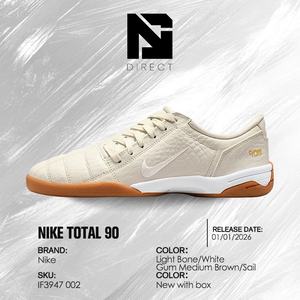 Nike Wmns Total 90 'Light Bone' Zapatillas de deporte para mujer de piel auténtica con cordones, punta redonda, tacón plano y suela de goma para todas las estaciones - Product Image 6