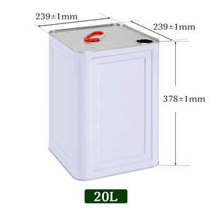 Seau métallique carré FURUN résistant aux produits chimiques, 20 L (5 gallons), avec poignée rouge, pour lubrifiant, peinture, colle, solvant, aérosol, recyclé - Product Image 2