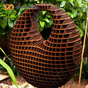 Grande sculpture ronde créative en acier corten Art de jardin extérieur populaire pour décoration de patio Nouvelle forme créative - Product Image 5