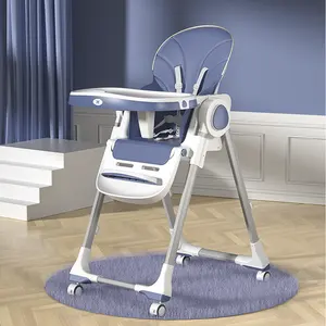 كرسي مرتفع للأطفال كرسي طعام آمن وشكل صلب تصميم هيكل مع ترس تلسكوبي علبة تغذية قابلة للتعديل يمكن أن يكون