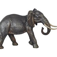 Sculpture d'éléphant bébé personnalisable en bronze, moulée par fonderie, impression numérique moderne, statue en métal poli
