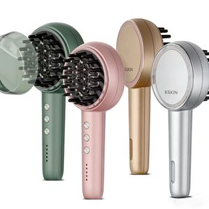 เครื่องนวดกระตุ้นการเจริญเติบโตของเส้นผม K.SKIN รุ่นใหม่ปี 2026 แบบไฟฟ้า พร้อมแสงสีแดงและสีน้ำเงิน นวดหนังศีรษะ กระตุ้นการงอกใหม่ของเส้นผม และยืดผมให้ตรง - Product Image 1
