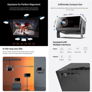 Offre Spéciale AUN A003 Pro 1080P 350 Lumens 4K plein écran couleur 100W lampe Android 12 Home cinéma LED HD projecteur numérique - Product Image 5