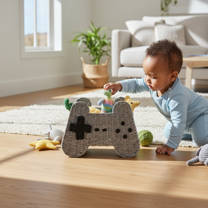 Paniers <span class=keywords><strong>de</strong></span> rangement suspendus modernes faits à la main en corde <span class=keywords><strong>de</strong></span> papier, design manette <span class=keywords><strong>de</strong></span> jeu, pour chambre gamer, écologiques - Product Image 6