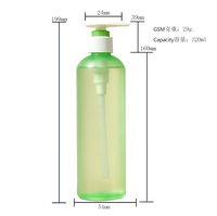 Bouteille cosmétique ronde en plastique colorée pour animaux de compagnie, 320 ml, vide, pour soins de la peau, shampoing, avec pompe blanche, modèle 63