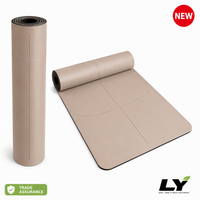 Tapis de yoga en caoutchouc naturel PU 183x68cm 5mm, tapis d'exercice large antidérapant absorbant la transpiration pour le yoga et la salle de sport à domicile