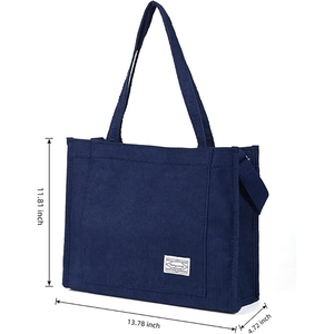 Bolsos de Mano de Lona de Moda con Muestra Gratis, Bolsos de Compras de Lona de Algodón Simple para Mujer/Chica - Product Image 2