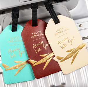 飞机 PU 皮革行李标签男士和女士手提箱吊牌标签寄售名片袋吊牌通过狗牌 - Product Image 6