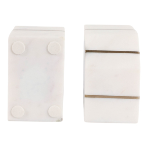Fermalibri moderni in marmo con intarsi in ottone per decorare l'ufficio di casa - Product Image 5