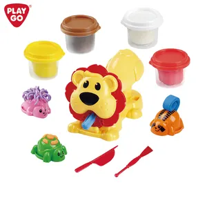 Playgo - Máquina de colagem de lama e leão, brinquedo colorido de argila/personalização de massa, para animais da selva, jogo de massa