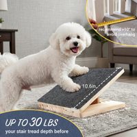 Rampe d'escalier pliable en bois pour chien avec surface antidérapante en tapis, marches portables pour animaux de compagnie pour les escaliers, aide les petits chiens, les chiens âgés et les chiens blessés