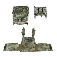 Gilet tactique en nylon 500D, style MOLLE, gilet modulaire avec trois poches frontales, gilet d'entraînement extérieur réglable, gilet utilitaire durable