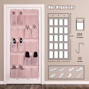 Authentic 20 Pockets Over Door <b>Storage</b> Organiser, Back of Door Hanging Pocket for <b>Shoes</b>, Behind Door <b>Storage</b> Organzers for Home - Product Image 1