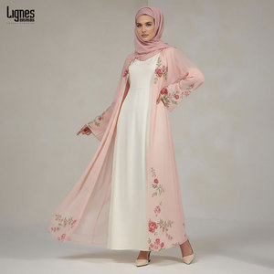 Muslim Long <strong>Open</strong> <strong>Front</strong> Robe Women Muslim <strong>Abaya</strong> Robe Dubai Style <strong>Open</strong> <strong>Front</strong> Maxi Dress Islamic Modest Wear - Product Image 2