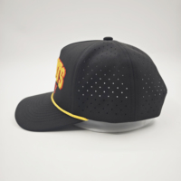 Casquette 5 panneaux en gros, nouvelle collection OEM, beige et vert, avec logo brodé main personnalisé, motifs Argyle, Léopard, Dobby, Pois, Fruit, style sportif, réglable, avec perforations laser