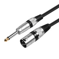 Cable Adaptador Profesional de Audio XLR para Consola de Mezclas, 6.35/6.5mm a Conector Macho Tipo Cannon, Cobre Libre de Oxígeno con Cubierta Trenzada