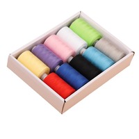 Youus benang mesin jahit rumah tangga benang poliester warna kustom gulungan kecil DIY 402 benang jahit grosir