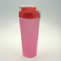 Diamant En Plastique SANS BPA shake protéiné mélangeur bouteille avec silicone d'agitation boule