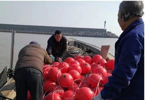 Boa galleggiante a pistone in PE di piccolo diametro 300mm per ormeggio imbarcazioni, segnalazione di superficie e linea di avvertimento, per uso marino e spiagge - Product Image 6