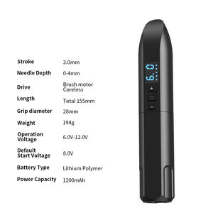 Máy phun xăm không dây OEM, pin 1200mAh, sạc lại được, động cơ không lõi, dùng cho trang điểm bán vĩnh viễn, PMU, SMP - Product Image 2