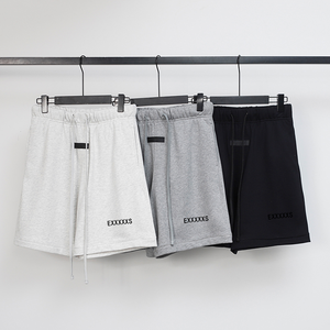 <span class=keywords><strong>ESSS</strong></span> Pantalones Cortos Acolchados de Punto de Cintura Alta con Doble Costura, Estilo Urbano, Diseño con Cordón y Patrón de Letras, 100% Algodón - Product Image 1