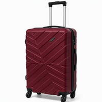 Valise rigide ABS à roue unique 20/24/28 pouces, durable, pour voyage, vente en gros, logo personnalisé