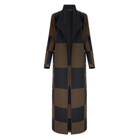 Abaya plissée décontractée en satin polyester patchwork Tianpei personnalisable OEM, col rabattu ouvert sur le devant, robe modeste pour femmes musulmanes