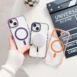 Coque de téléphone portable magnétique colorée pour iPhone 16 couverture arrière transparente pour iPhone 15 14 13 12 <span class=keywords><strong>11</strong></span> pro max - Product Image 2